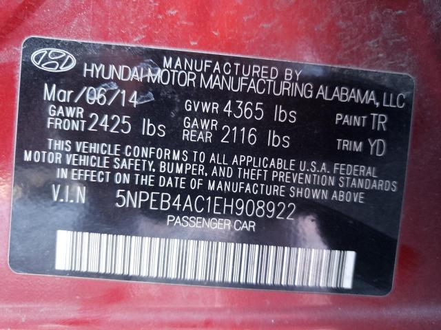 Photo 9 VIN: 5NPEB4AC1EH908922 - HYUNDAI SONATA GLS 