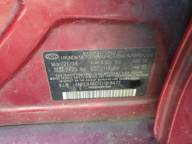 Photo 11 VIN: 5NPEB4AC1EH918477 - HYUNDAI SONATA GLS 