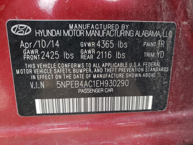 Photo 9 VIN: 5NPEB4AC1EH930290 - HYUNDAI SONATA 