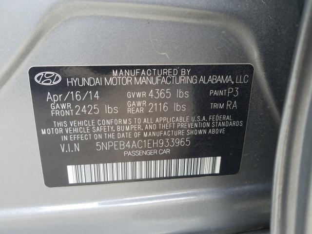 Photo 9 VIN: 5NPEB4AC1EH933965 - HYUNDAI SONATA GLS 