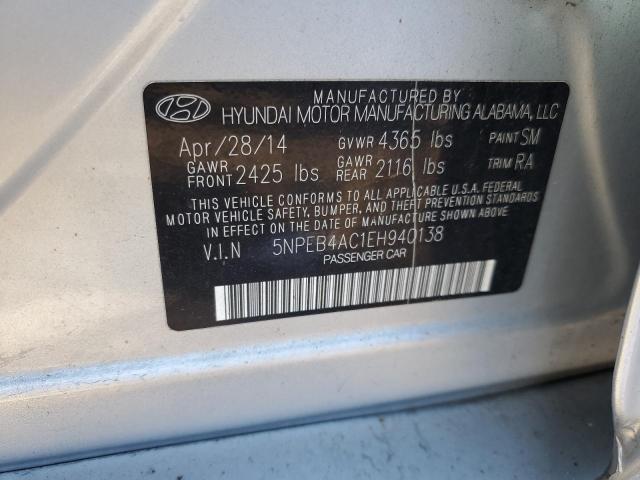 Photo 11 VIN: 5NPEB4AC1EH940138 - HYUNDAI SONATA GLS 