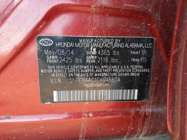 Photo 9 VIN: 5NPEB4AC1EH946604 - HYUNDAI SONATA GLS 