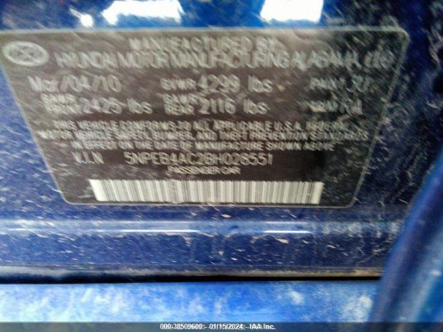 Photo 8 VIN: 5NPEB4AC2BH028551 - HYUNDAI SONATA 