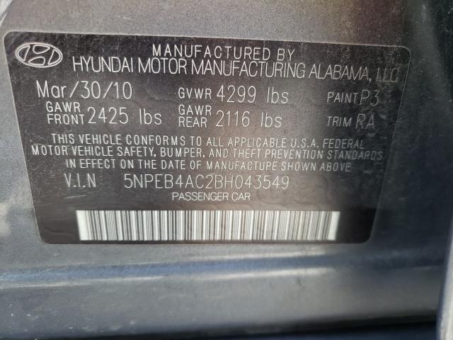 Photo 9 VIN: 5NPEB4AC2BH043549 - HYUNDAI SONATA GLS 