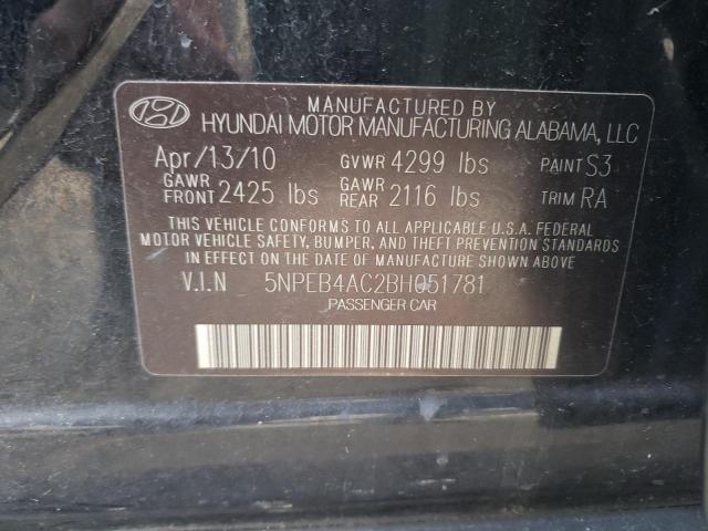 Photo 9 VIN: 5NPEB4AC2BH051781 - HYUNDAI SONATA GLS 