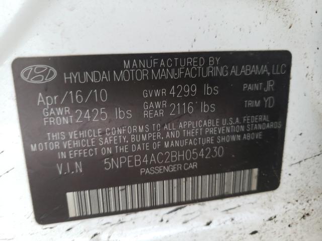 Photo 9 VIN: 5NPEB4AC2BH054230 - HYUNDAI SONATA 