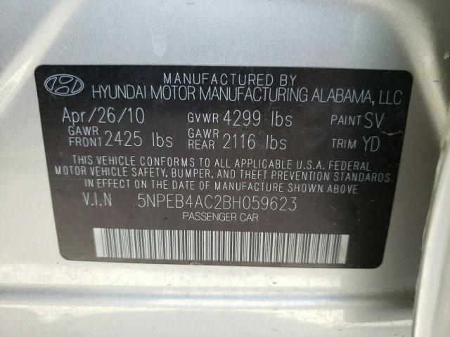 Photo 9 VIN: 5NPEB4AC2BH059623 - HYUNDAI SONATA GLS 