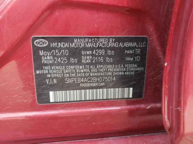 Photo 9 VIN: 5NPEB4AC2BH075014 - HYUNDAI SONATA GLS 