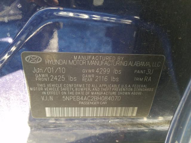 Photo 9 VIN: 5NPEB4AC2BH084070 - HYUNDAI SONATA GLS 