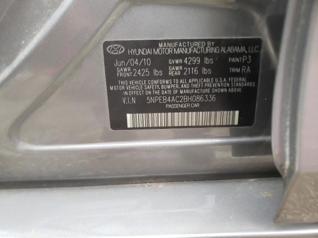 Photo 9 VIN: 5NPEB4AC2BH086336 - HYUNDAI SONATA GLS 