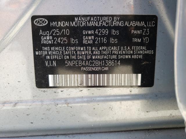 Photo 9 VIN: 5NPEB4AC2BH138614 - HYUNDAI SONATA GLS 