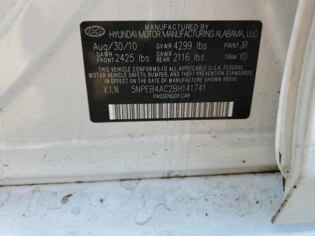 Photo 11 VIN: 5NPEB4AC2BH141741 - HYUNDAI SONATA GLS 