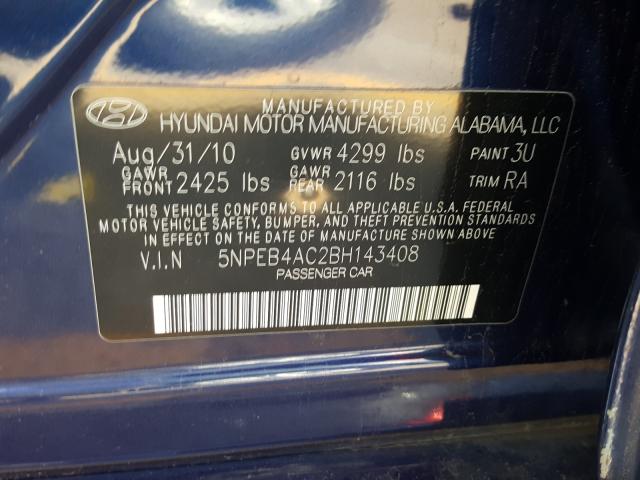 Photo 9 VIN: 5NPEB4AC2BH143408 - HYUNDAI SONATA GLS 