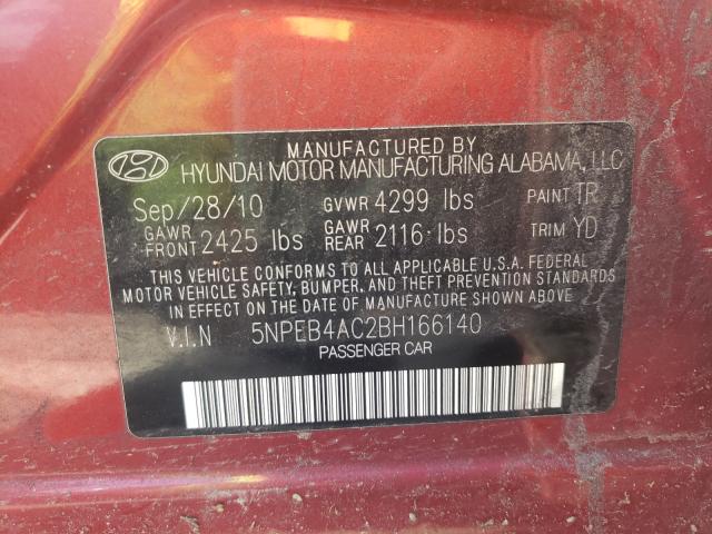 Photo 9 VIN: 5NPEB4AC2BH166140 - HYUNDAI SONATA GLS 