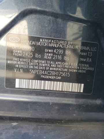 Photo 11 VIN: 5NPEB4AC2BH175615 - HYUNDAI SONATA GLS 