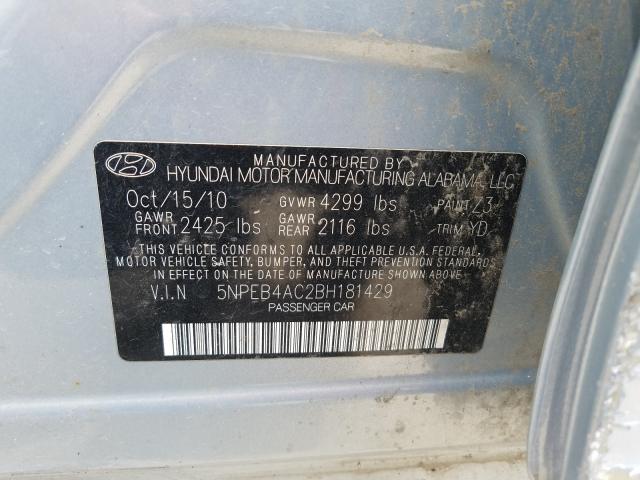 Photo 9 VIN: 5NPEB4AC2BH181429 - HYUNDAI SONATA GLS 