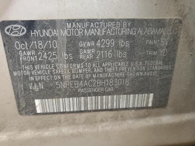 Photo 11 VIN: 5NPEB4AC2BH183018 - HYUNDAI SONATA 