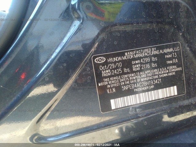 Photo 8 VIN: 5NPEB4AC2BH193421 - HYUNDAI SONATA 