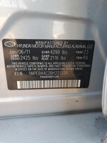 Photo 11 VIN: 5NPEB4AC2BH221234 - HYUNDAI SONATA GLS 