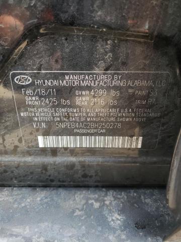 Photo 9 VIN: 5NPEB4AC2BH250278 - HYUNDAI SONATA GLS 