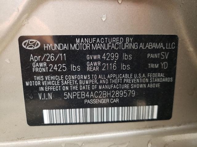 Photo 9 VIN: 5NPEB4AC2BH289579 - HYUNDAI SONATA GLS 