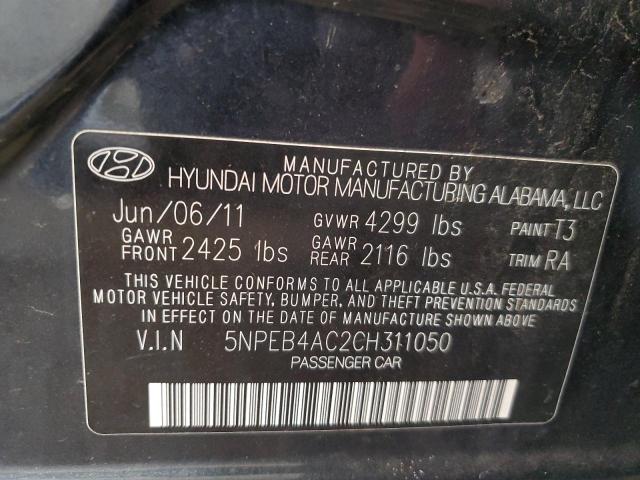 Photo 9 VIN: 5NPEB4AC2CH311050 - HYUNDAI SONATA GLS 