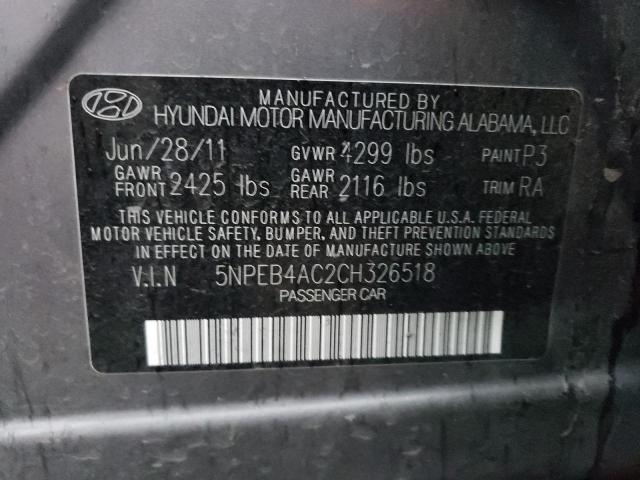 Photo 12 VIN: 5NPEB4AC2CH326518 - HYUNDAI SONATA 