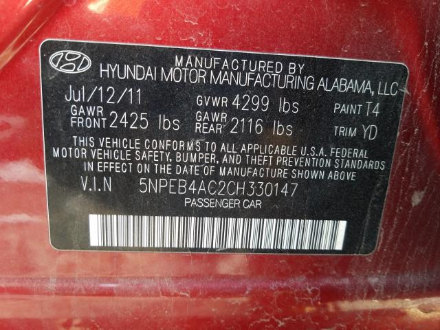 Photo 9 VIN: 5NPEB4AC2CH330147 - HYUNDAI SONATA GLS 