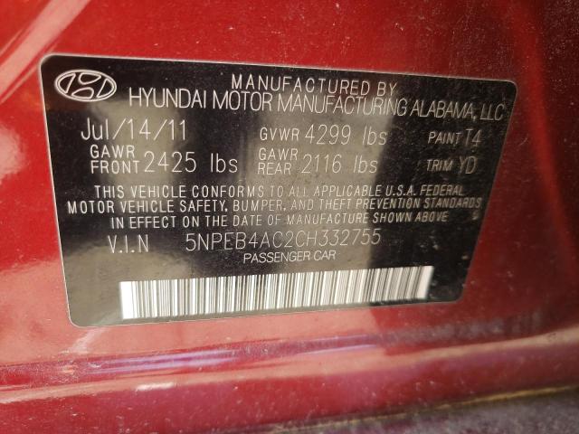 Photo 11 VIN: 5NPEB4AC2CH332755 - HYUNDAI SONATA 