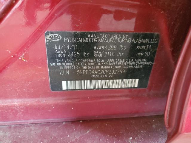 Photo 11 VIN: 5NPEB4AC2CH332769 - HYUNDAI SONATA 