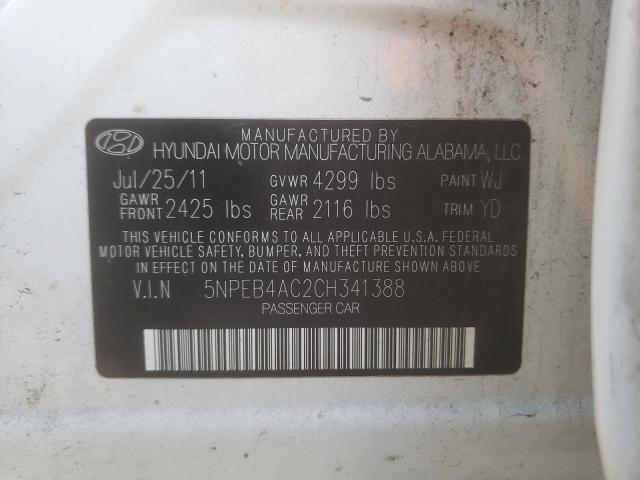 Photo 9 VIN: 5NPEB4AC2CH341388 - HYUNDAI SONATA GLS 