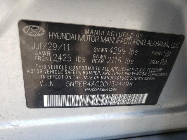 Photo 9 VIN: 5NPEB4AC2CH344498 - HYUNDAI SONATA GLS 