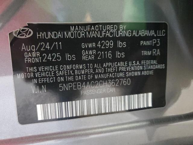 Photo 11 VIN: 5NPEB4AC2CH362760 - HYUNDAI SONATA GLS 