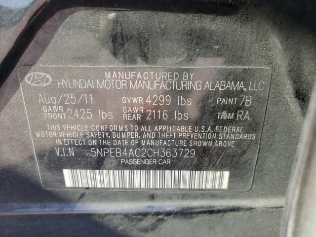 Photo 9 VIN: 5NPEB4AC2CH363729 - HYUNDAI SONATA GLS 