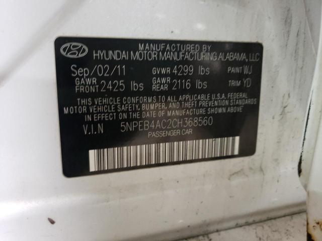 Photo 9 VIN: 5NPEB4AC2CH368560 - HYUNDAI SONATA GLS 