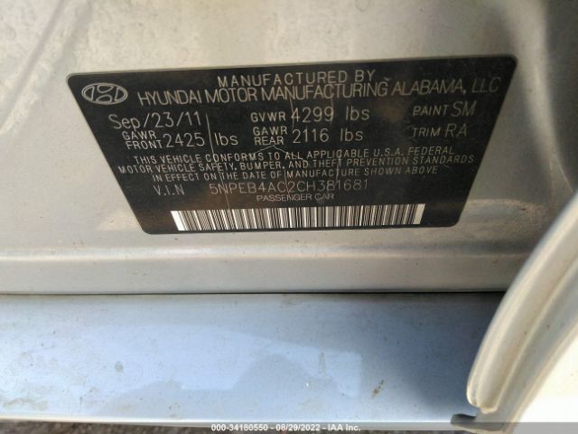 Photo 8 VIN: 5NPEB4AC2CH381681 - HYUNDAI SONATA 