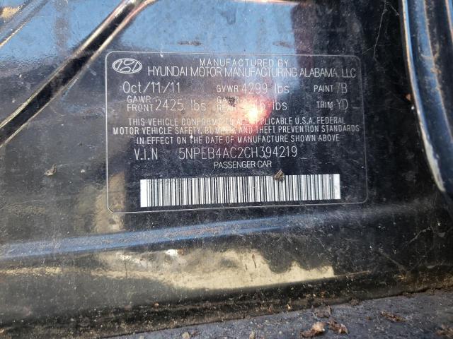 Photo 9 VIN: 5NPEB4AC2CH394219 - HYUNDAI SONATA GLS 