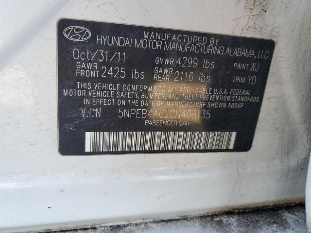 Photo 12 VIN: 5NPEB4AC2CH408135 - HYUNDAI SONATA 