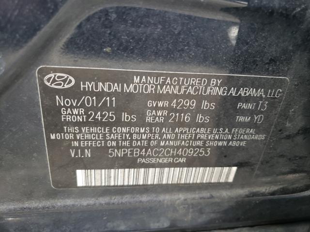 Photo 9 VIN: 5NPEB4AC2CH409253 - HYUNDAI SONATA GLS 