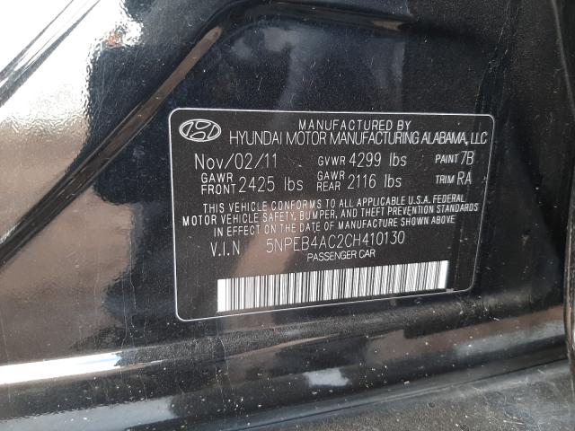 Photo 9 VIN: 5NPEB4AC2CH410130 - HYUNDAI SONATA GLS 