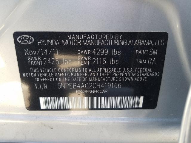 Photo 9 VIN: 5NPEB4AC2CH419166 - HYUNDAI SONATA GLS 