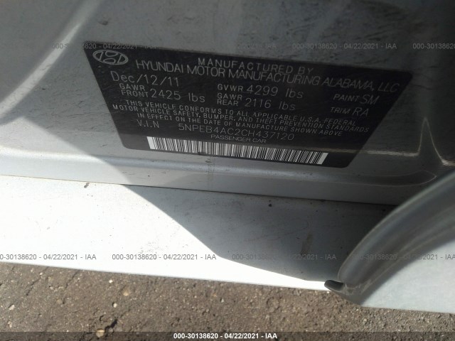 Photo 8 VIN: 5NPEB4AC2CH437120 - HYUNDAI SONATA 