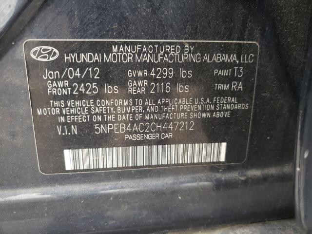 Photo 11 VIN: 5NPEB4AC2CH447212 - HYUNDAI SONATA 