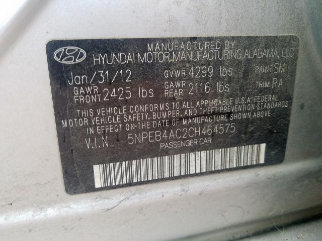 Photo 9 VIN: 5NPEB4AC2CH464575 - HYUNDAI SONATA GLS 