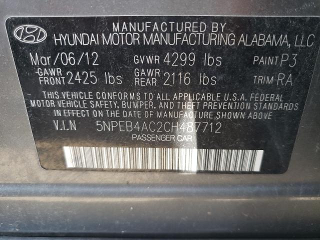 Photo 9 VIN: 5NPEB4AC2CH487712 - HYUNDAI SONATA GLS 