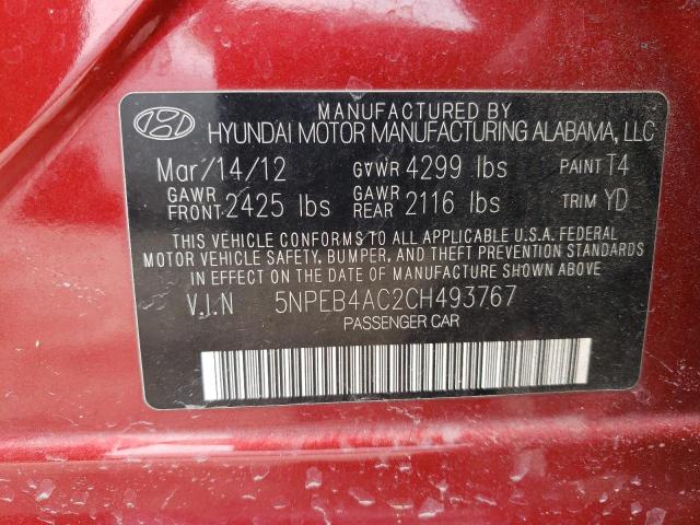 Photo 11 VIN: 5NPEB4AC2CH493767 - HYUNDAI SONATA GLS 