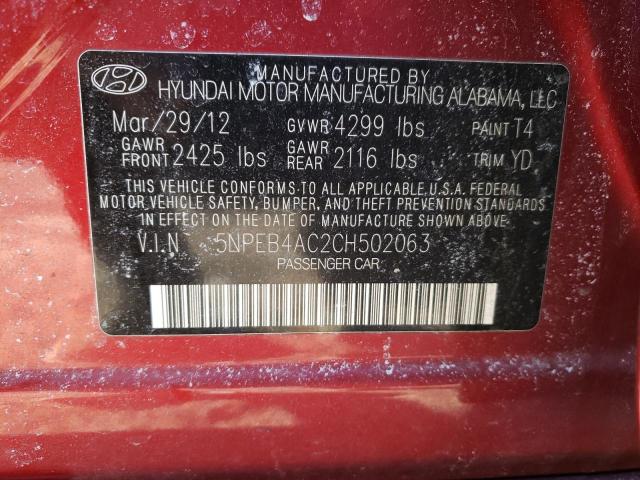 Photo 11 VIN: 5NPEB4AC2CH502063 - HYUNDAI SONATA GLS 