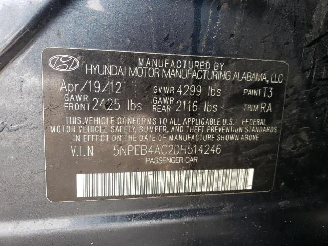 Photo 11 VIN: 5NPEB4AC2DH514246 - HYUNDAI SONATA GLS 