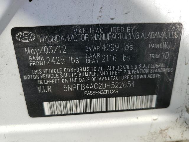 Photo 12 VIN: 5NPEB4AC2DH522654 - HYUNDAI SONATA GLS 