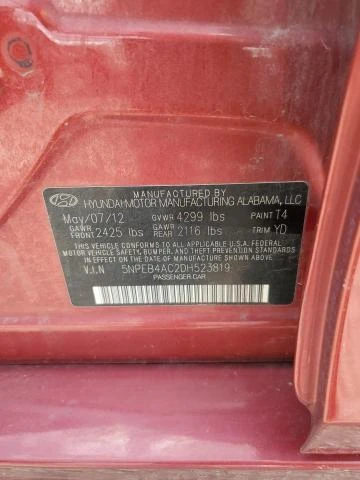 Photo 12 VIN: 5NPEB4AC2DH523819 - HYUNDAI SONATA GLS 